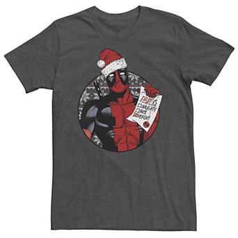 Big & Tall Marvel Deadpool List Dad Is Heroic Christmas Tee