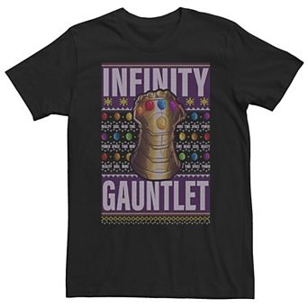 Big & Tall Marvel Infinity Gauntlet Ugly Christmas Sweater Tee
