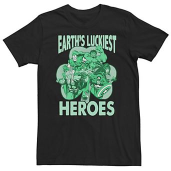 Big & Tall Marvel St. Patrick's Day "Earth's Luckiest Heroes" Tee