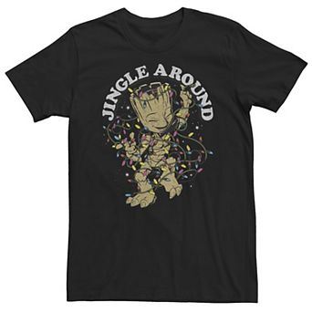 Big & Tall Marvel Groot Christmas Holiday "Jingle Around" Portrait Tee