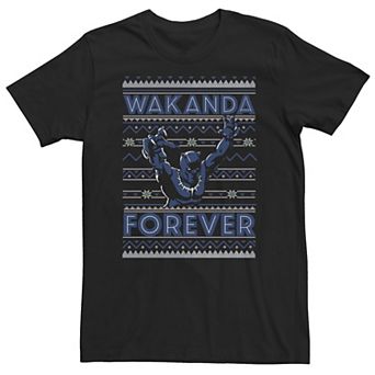 Big & Tall Marvel Black Panther "Wakanda Forever" Ugly Christmas Sweater Tee