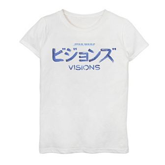 Girls 7-16 Star Wars Visions Kanji Combined Logo Graphic Tee