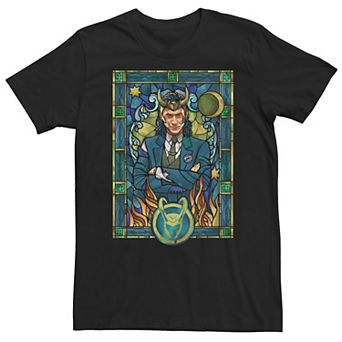 Big & Tall Marvel Loki Stained Glass Portrait Tee