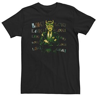 Big & Tall Marvel Loki Chaotic Text Tee