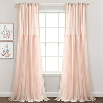 Lush Decor Tulle Skirt Solid Window Curtain Set