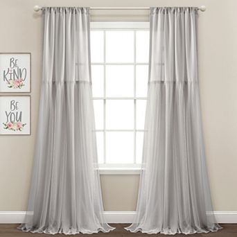 Lush Decor Tulle Skirt Solid Window Curtain Set