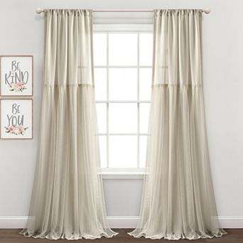 Lush Decor Tulle Skirt Solid Window Curtain Set