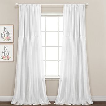 Lush Decor Tulle Skirt Solid Window Curtain Set