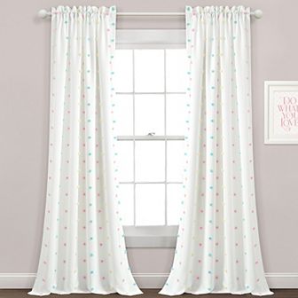 Lush Decor Rainbow Tufted Dot Window Curtain