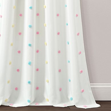Lush Decor Rainbow Tufted Dot Window Curtain
