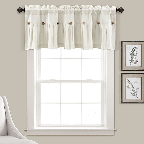 Lush Decor Linen Button Valance