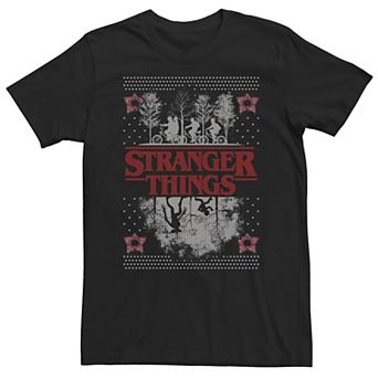 Big & Tall Netflix Stranger Things Ugly Christmas Sweater Style Tee
