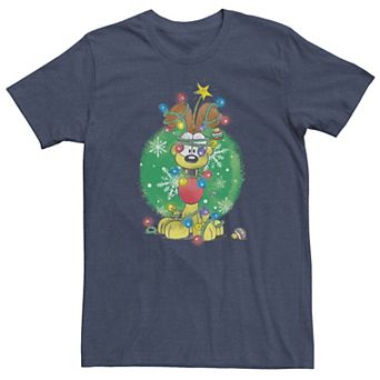 Big & Tall Garfield Odie Wrapped In Christmas Lights Tee