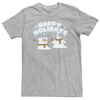 Big & Tall Nickelodeon SpongeBob SquarePants Patrick Star Snowmen Happy Holidays Tee