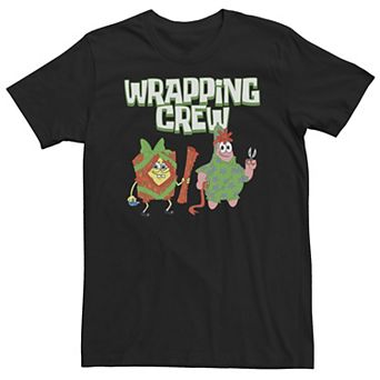 Big & Tall Nickelodeon SpongeBob SquarePants Patrick Warpping Crew Christmas Tee
