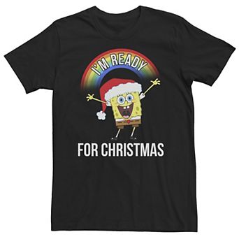 Big & Tall Nickelodeon SpongeBob SquarePants "I'm Ready For Christmas" Rainbow Tee