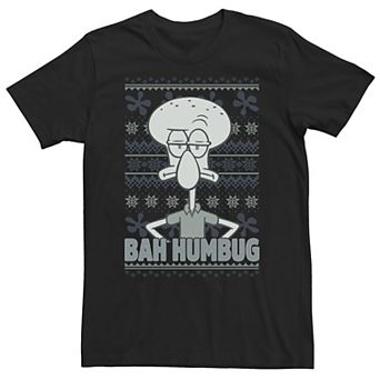 Big & Tall Nickelodeon SpongeBob SquarePants Squidward "Bah Humbug" Ugly Christmas Tee