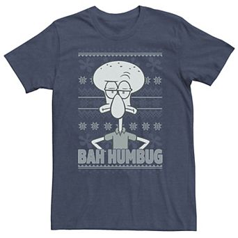 Big & Tall Nickelodeon SpongeBob SquarePants Squidward "Bah Humbug" Ugly Christmas Tee
