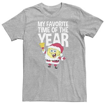 Big & Tall Nickelodeon SpongeBob SquarePants Santa Christmas "My Favorite Time Of Year" Tee