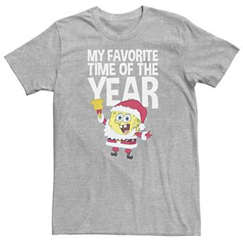 Big & Tall Nickelodeon SpongeBob SquarePants Santa Christmas "My Favorite Time Of Year" Tee