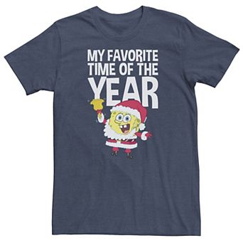 Big & Tall Nickelodeon SpongeBob SquarePants Santa Christmas "My Favorite Time Of Year" Tee