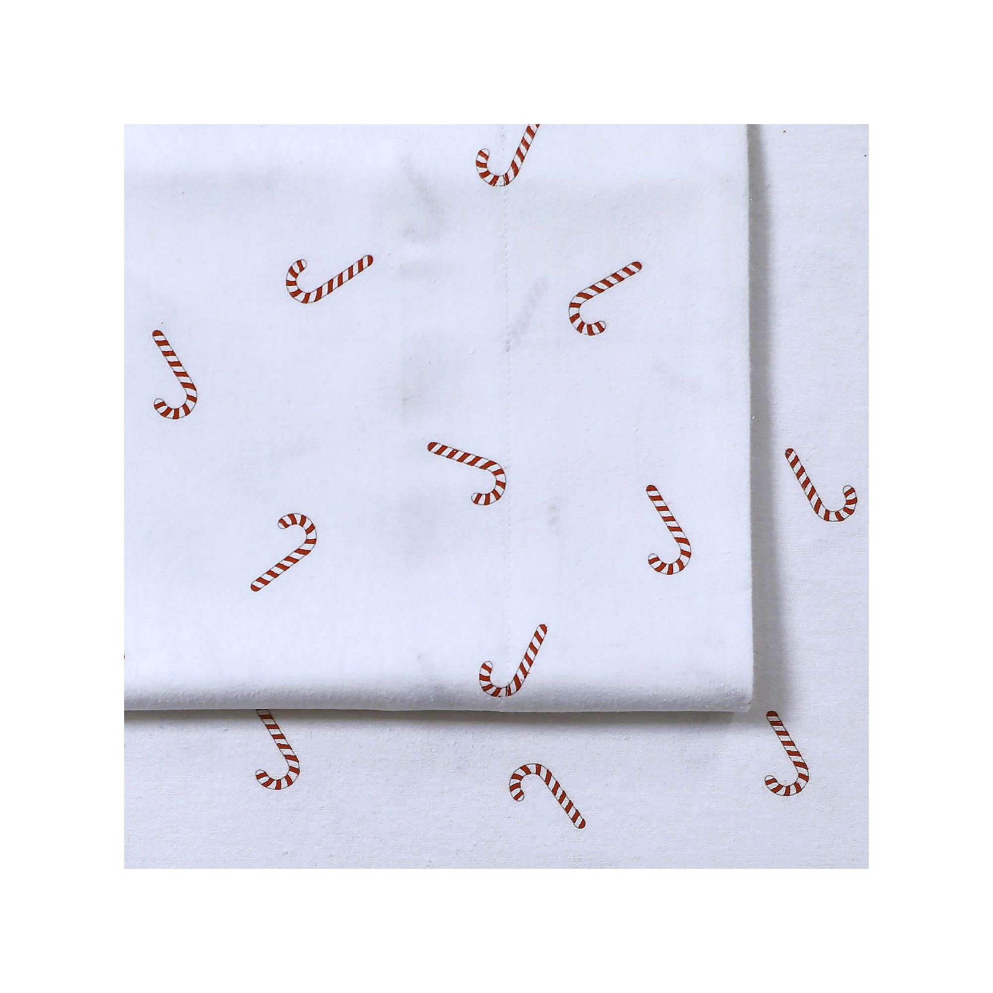 Tribeca Living Katy Flannel Extra Deep Pocket Sheet Set, Candy Cane Red