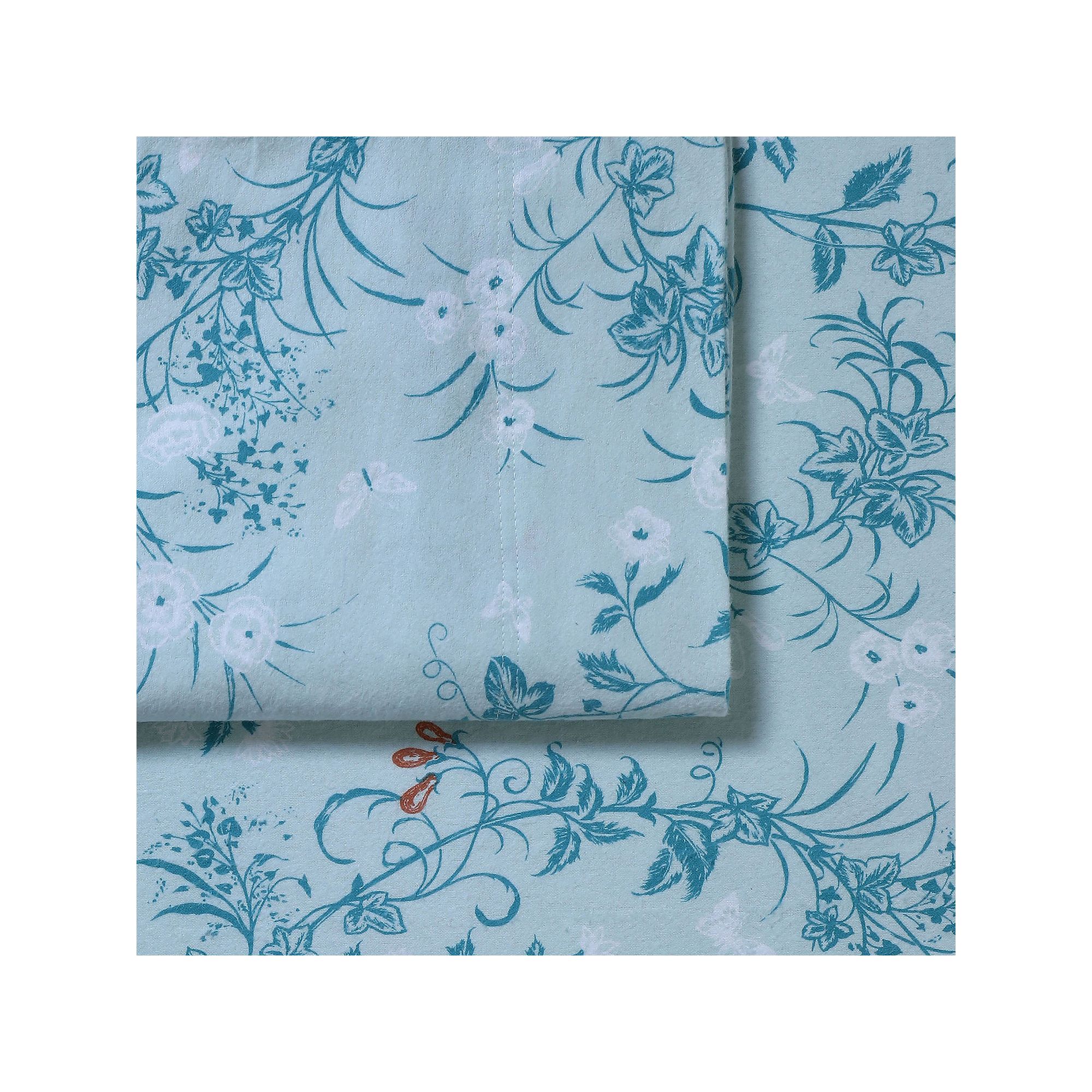 Tribeca Living Katy Flannel Extra Deep Pocket Sheet Set, Katy Green