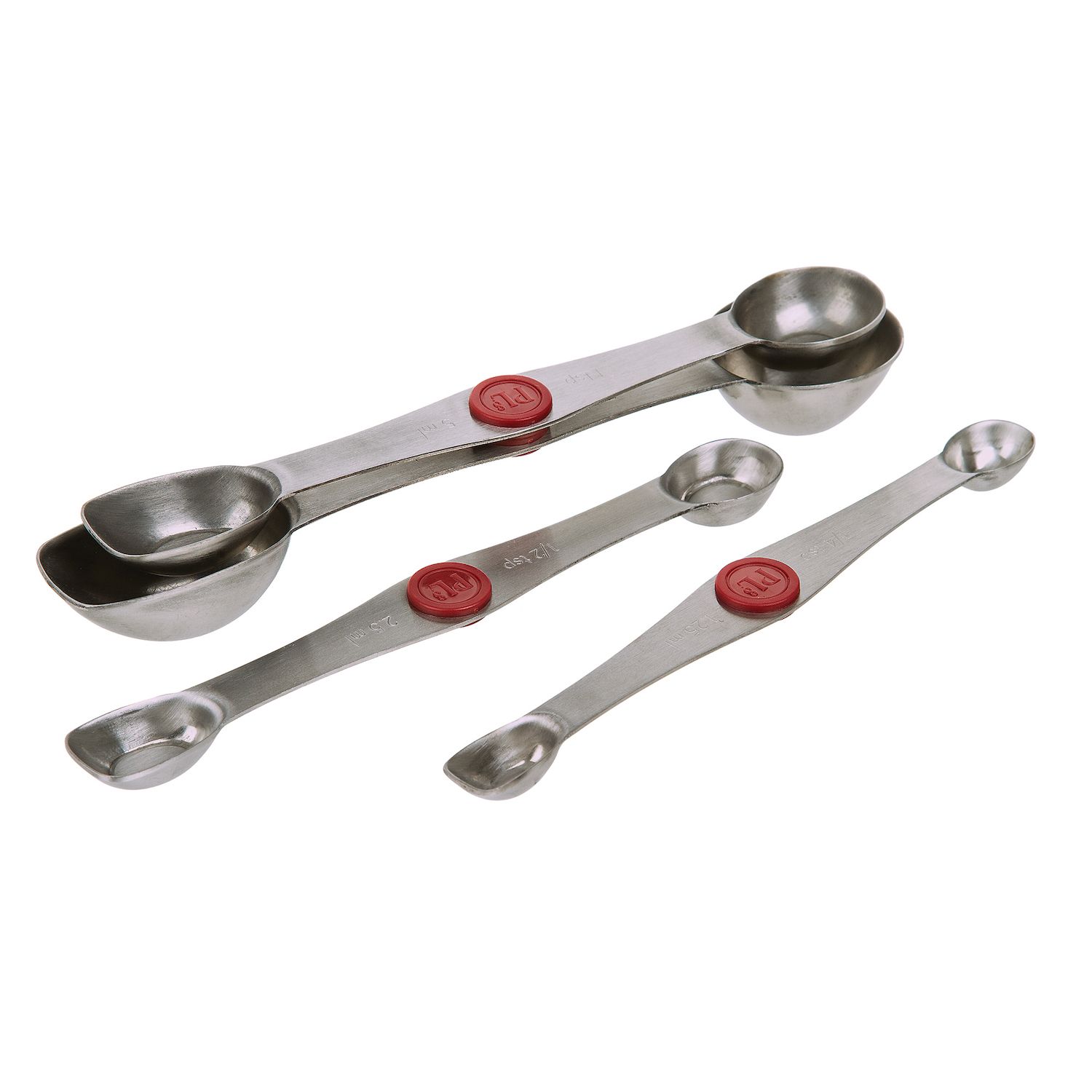 Zulay Kitchen Magnetic Measuring Spoons with Leveler - Silver