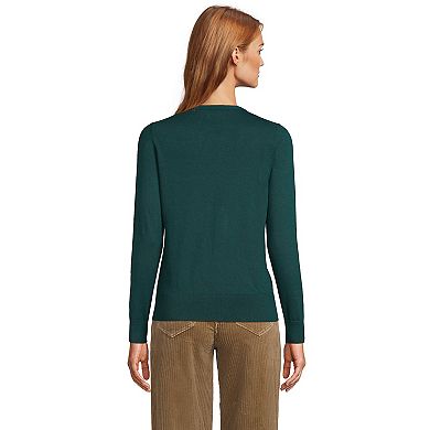 Petite Lands' End Fine Gauge Cotton Cardigan Sweater