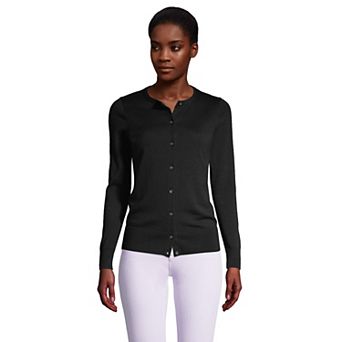 Petite Lands' End Fine Gauge Cotton Cardigan Sweater