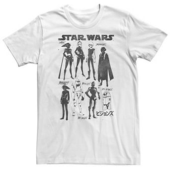 Big & Tall Star Wars: Visions Kanji Style Character Grid Tee