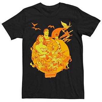 Men's DC Comics Justice League America Collage Halloween Graphic Tee