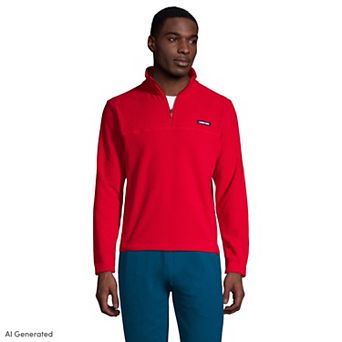 Big & Tall Lands' End Logo Fleece Quarter-Zip Pullover