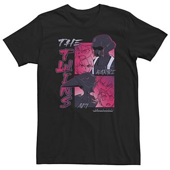Big & Tall Star Wars: Visions The Twins Kanji Anime Style Panels Tee