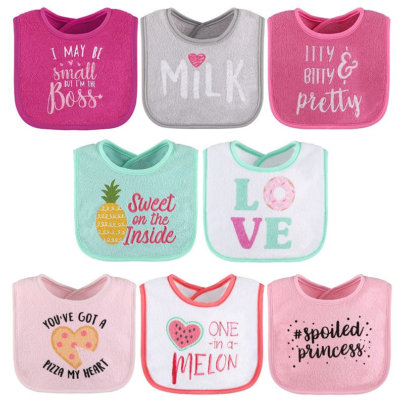 The Peanutshell 8-Pack Sayings Terry Bibs, Size: Large, Multicolor