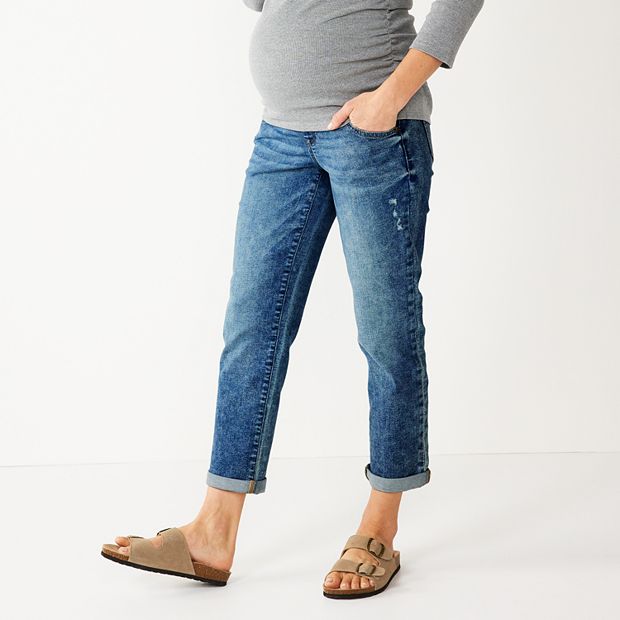 Sonoma Womens Boyfriend Ankle Crop Jeans Sz 16 Blue Stretch Mid Rise 38x27  New