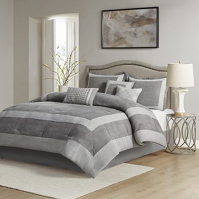 Madison Park William 7-Piece Faux Suede Comforter Set with Shams