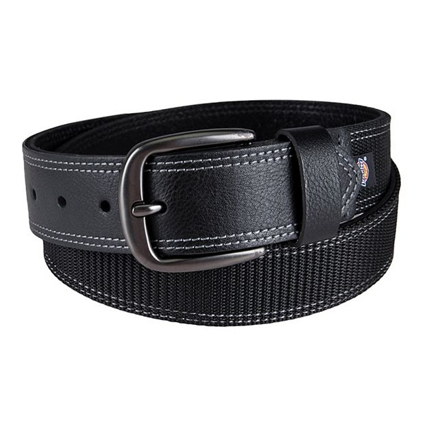 Custom Leather Belt with Contrast Stitching Black / 30 / Brushed Silver