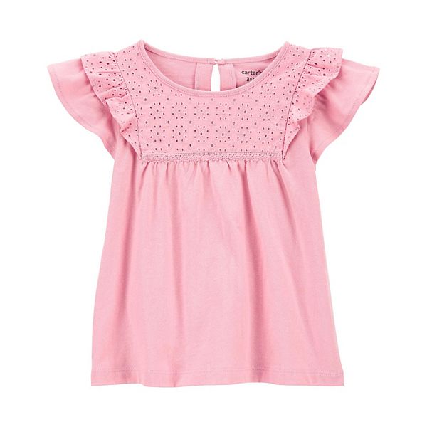 Toddler Girl Carter's Eyelet Flutter Top