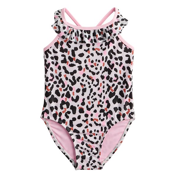 Toddler Girl Jumping Beans Flutter Neck One Piece Swimsuit