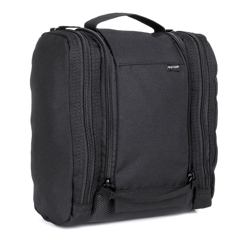 Buxton Double Zip Hanging Kit Travel Bag, Black