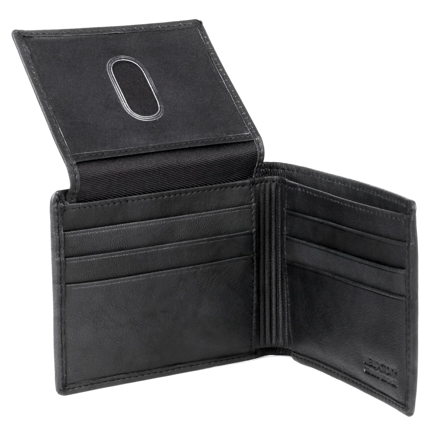 J. Buxton Dakota Portafoglio Bifold In Pelle Con Protezione RFID – Nero, 6 Slot, Finestra ID E Scomparto Banconote