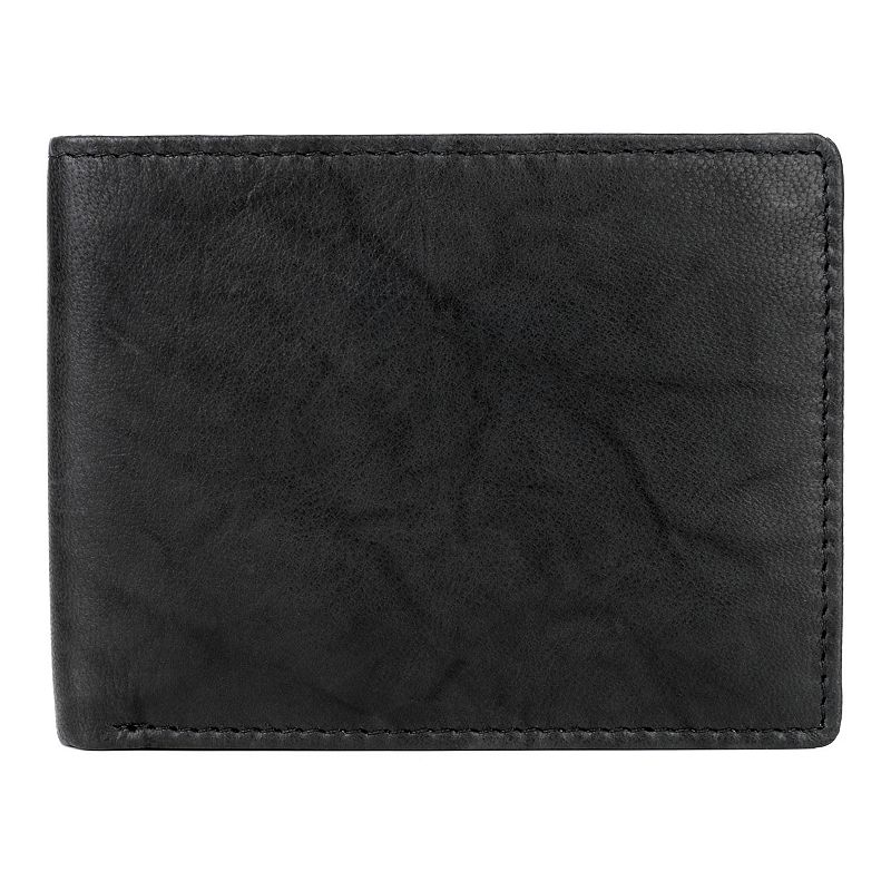 Buxton Dakota Credit Card Billfold Leather Wallet, Black