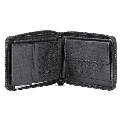Buxton Emblem Zip-Around Billfold Wallet