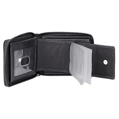 Buxton Emblem Zip-Around Billfold Wallet