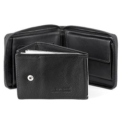 Buxton Emblem Zip-Around Billfold Wallet