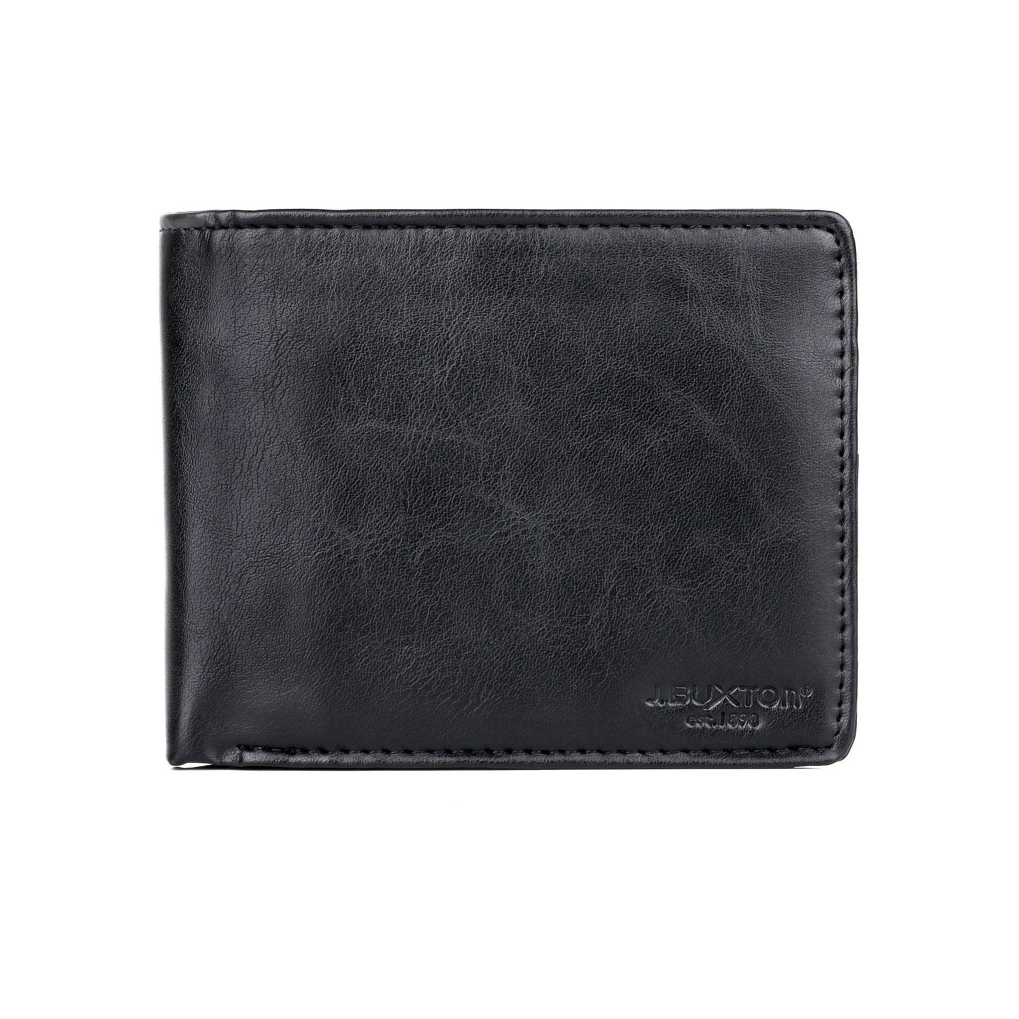 Buxton D-Type RFID Credit Card Billfold Wallet, Black
