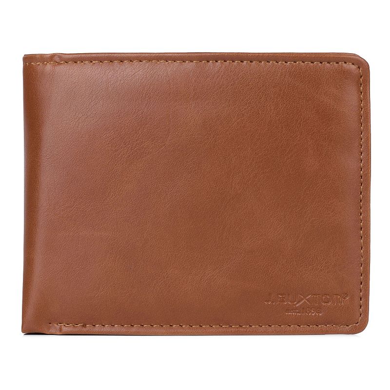 Buxton D-Type RFID Credit Card Billfold Wallet, Brown
