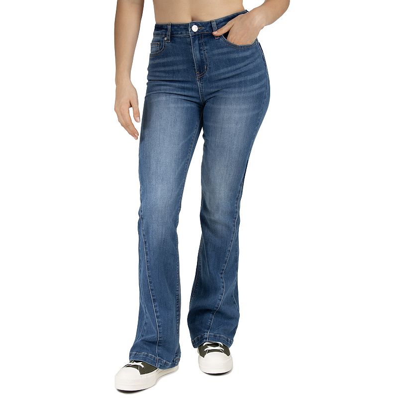 Juniors Indigo Rein High-Rise Flare Leg Jeans, Girls, Size: 1, Med Blue