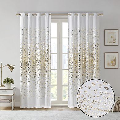 Intelligent Design 1-panel Serena 100% Blackout Metallic Animal Printed Window Curtain